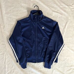Adidas Navy Blue Full Zip Track Jacket Athletic Retro Size M